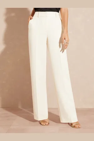 Love & Roses Ivory High Waist Wide Leg Tailored Trousers AU 16