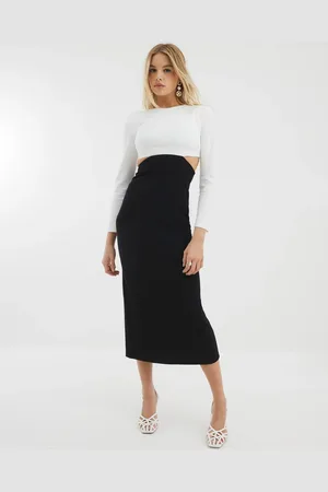 River Island Longe Sleeve Cut-Out Midi Dress XS