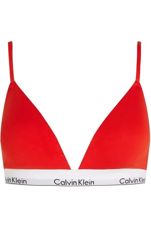 Calvin Klein Red Modern Cotton Lightly Lined Triangle Bra XL