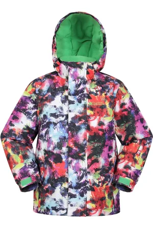 Mountain Warehouse White Kids Mogal Printed Fleece Lined Snow Ski Jacket 9