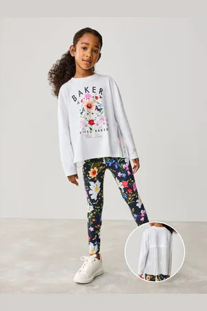 Ted Baker 2 Piece Multi Floral Print Back Pleat T-Shirt & Printed Legging Set 3