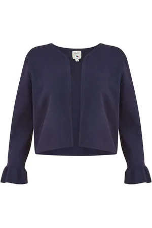 Yumi Blue Cropped Cardigan With Bell Sleeves M