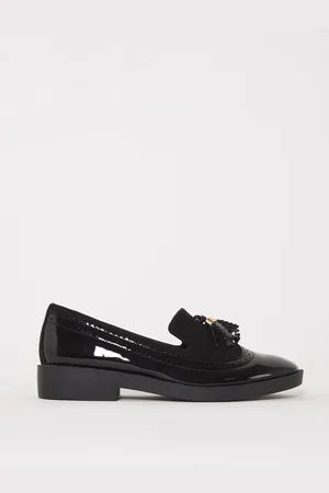 Simply Be Tassel Trim Slipper Cut Loafers In Extra Wide Fit AU 7 (EU 38)