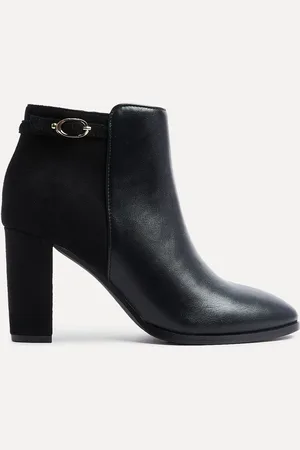 Linzi Black Christi Heeled Ankle Boots With Buckle Detail AU 10 (EU 41)
