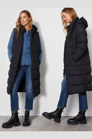 Threadbare Black Longline Hooded Padded Puffer Coat 10