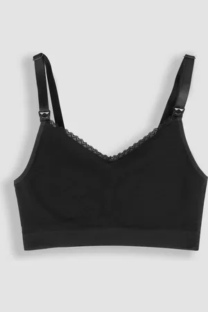 Emma Black Emma-Jane Lace Trim Seamless Maternity & Nursing Bra M