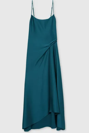 Reiss Zoey Satin Drape-Detail Slip Dress AU 14