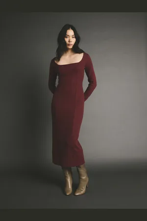 Next Cosy Soft Touch Midi Length Long Sleeve Dress L