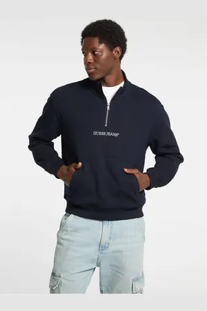 Guess Navy Logo Half Zip 100% Cotton Jumper S
