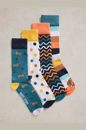 White Stuff Green Mans Best Friend Socks 4 Pack M-L
