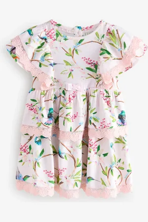 Ted Baker Floral Lace Trim Tier 100% Cotton Dress 104110cm