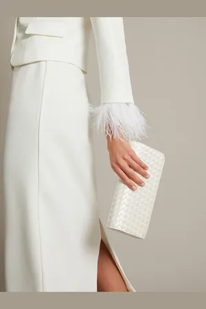 Monsoon Natural Becky Woven Bridal Clutch Bag One