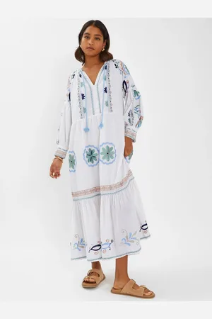 Accessorize Long-Sleeve Embroidered Maxi Dress S