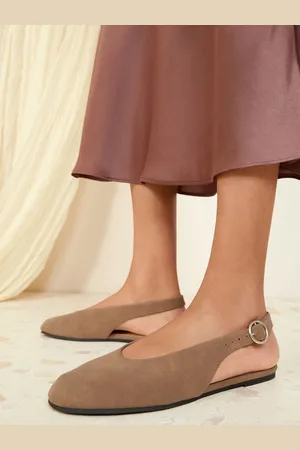 Friends Like These Slingback Faux Suede Flat Ballerina Pump Shoes eu39uk6