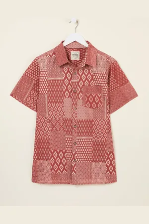 Fat Face FatFace Short Sleeve Patch Print 100% Cotton Shirt