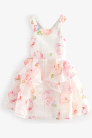 Ted Baker Floral Burnout Cross Back Dress 9 Years (134cm)
