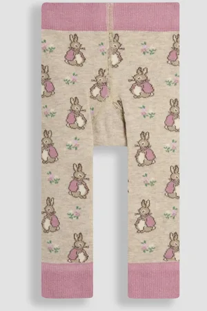 JoJo Maman Bébé Pink Peter Rabbit Knitted Leggings 6