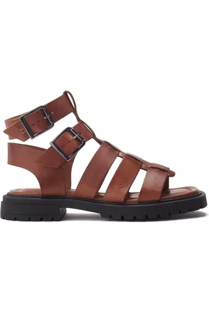 Moda In Pelle Sh Inland Cleated Leather Fisherman Black Sandals AU 9 (EU 40)