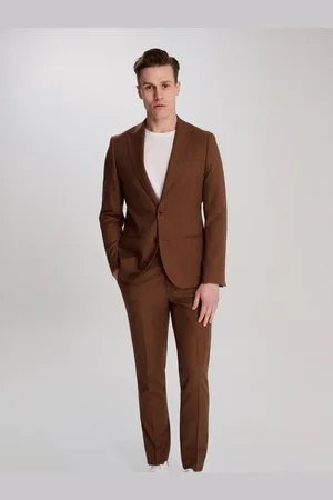 Harry Brown Brown Sandro Slim Fit Linen Look Suit Jacket 44 R