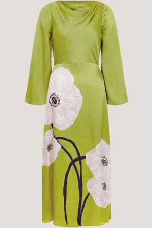 Monsoon Molly Floral Print Satin Dress AU 14