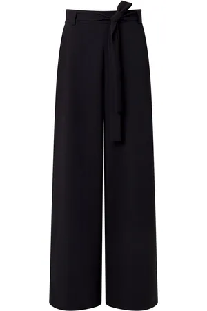 French Connection Black Whisper Full Length Palazzo Trousers AU 16