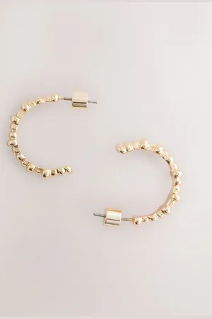 Next Gold Tone Ridged Hoop Earrings One