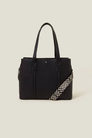 Accessorize Black Webbing Strap Tote Bag one