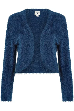 Yumi Blue Eyelash Knit Bolero L