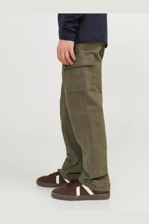 JACK & JONES Straight Leg Patch Pocket Cargo 100% Cotton Trousers 14 Years (164cm)