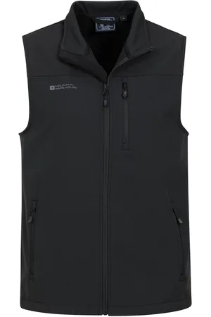 Mountain Warehouse Black Mens Grasmere Water Resistant Fleece Lined Gilet XS