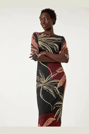 Roman Palm Print Mesh Maxi Stretch Dress AU 14