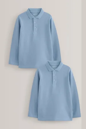 Next 100% Cotton Long Sleeve School Polo Shirts 2 Pack (3-16yrs) 3 Years (98cm)