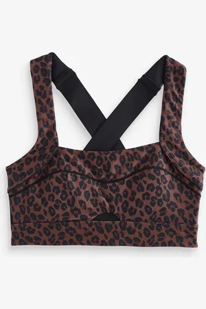 Never Fully Dressed Leopard Medium Impact Sports Bra AU 24