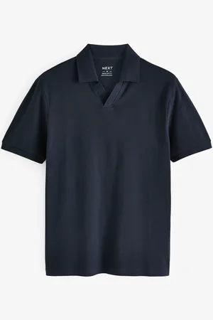 Next Short Sleeve Cuban Collar Pique Polo Shirt 5XL
