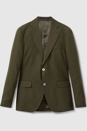 Oscar Jacobson Linen Double Breasted Blazer 54