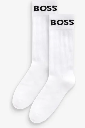 HUGO BOSS White Quarter Length 2 Pack Socks S-M