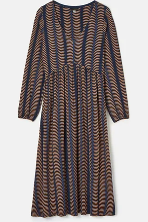 Joules Nia V-Neck Long Sleeve Midaxi Dress S