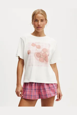 Cotton On Cream Lounge Graphic 100% Cotton T-Shirt M