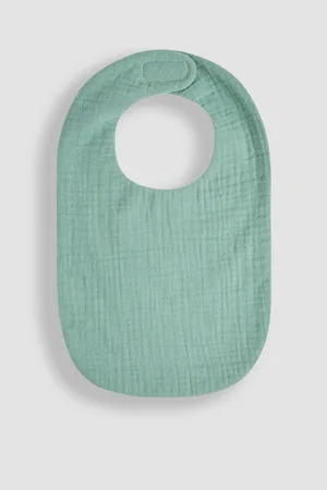 JoJo Maman Bébé Green Baby Muslin Frill Bib One