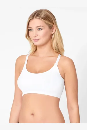JoJo Maman Bébé White Cotton Rich Seamless Maternity & Nursing Bra M