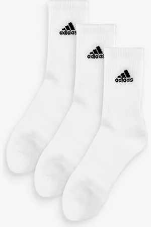 adidas Dove White Cushioned Crew Socks 3 Pack 2-3.5