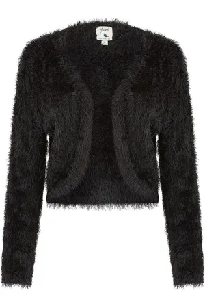 Yumi Black Eyelash Knit Bolero S