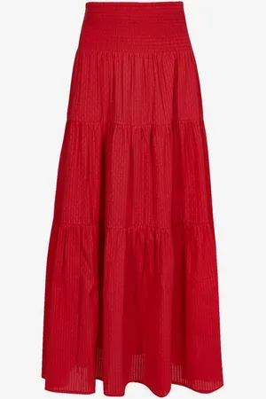 South Beach Shirred Waist 100% Cotton Maxi Skirt AU 16