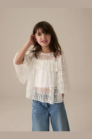 Next Cream 100% Cotton Lace Blouse (3-16yrs) 14 Years (164cm)