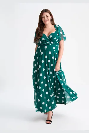 Scarlett & Jo Kemi Spot Bolero Wrap Bodice Mesh Maxi Gown AU 20