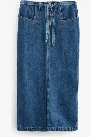 Next 100% Cotton Belted Pocket Stitch Midi Skirt AU 12