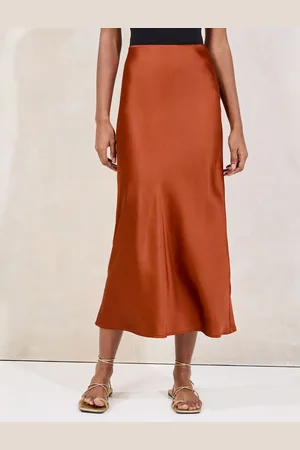 Lipsy London Midi Satin Skirt AU 14