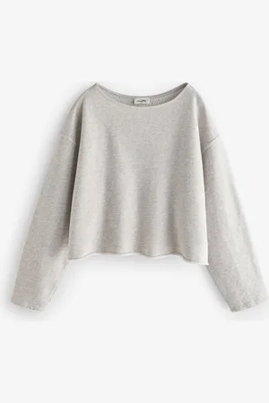 American Vintage Grey Boat Neck 100% Cotton Sweater S