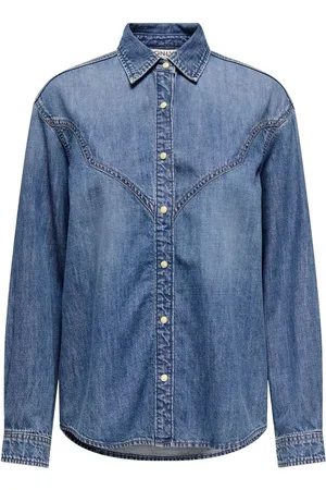ONLY Long Sleeve 100% Cotton Loose Denim Shirt AU 6