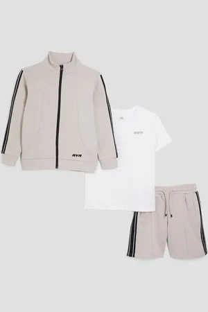 River Island Natural Boys Funnel Taped Shorts Set 146152cm